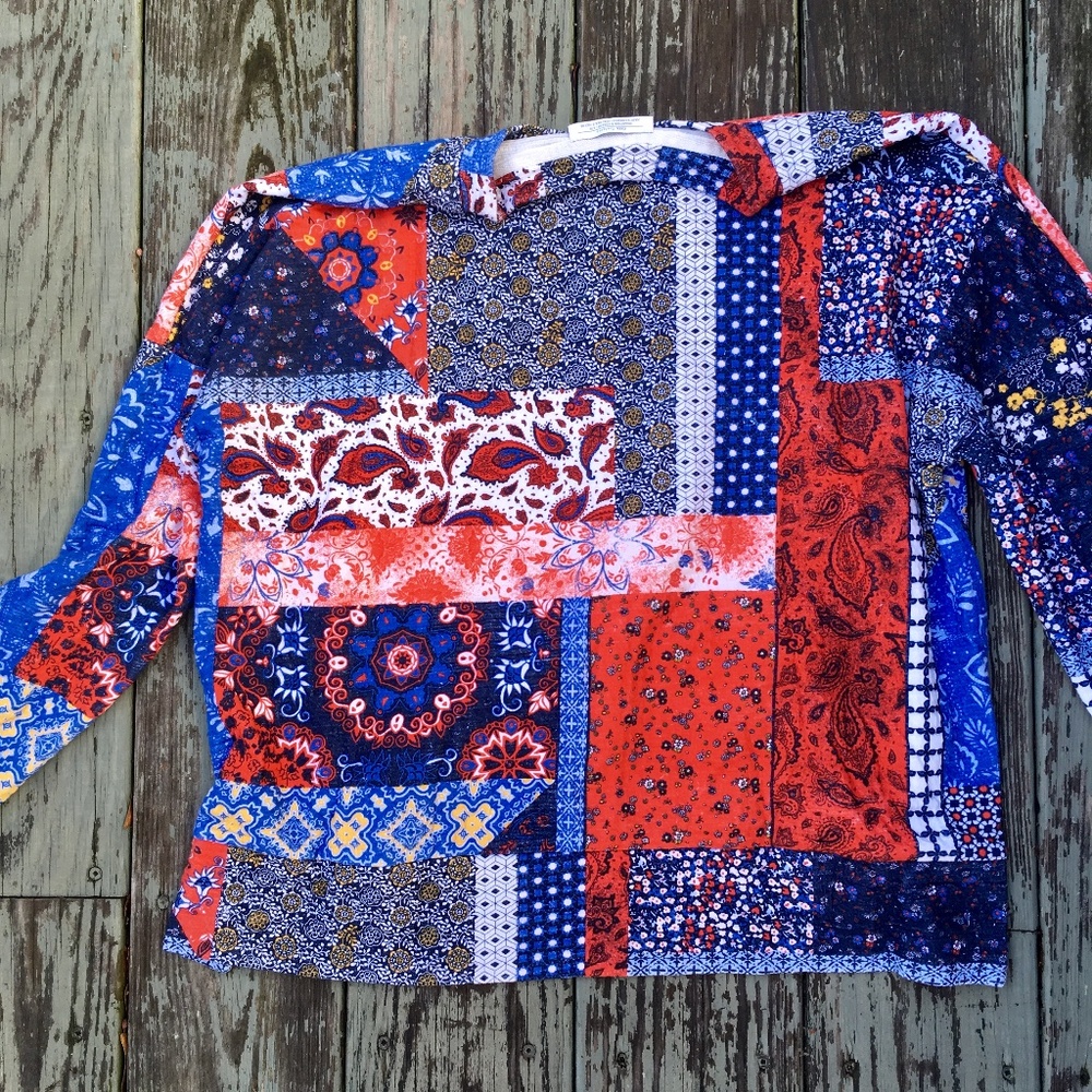 ZARA TRF Handkerchief Multi Crop Sweatshirt S
